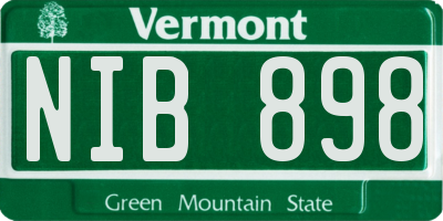 VT license plate NIB898