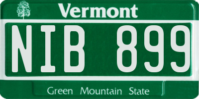 VT license plate NIB899