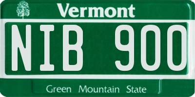 VT license plate NIB900