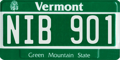 VT license plate NIB901