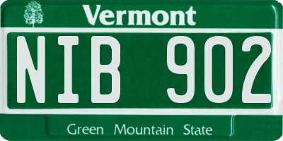 VT license plate NIB902