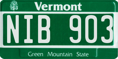 VT license plate NIB903