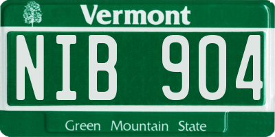 VT license plate NIB904