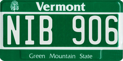 VT license plate NIB906