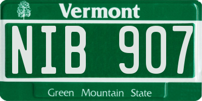 VT license plate NIB907
