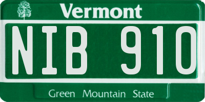 VT license plate NIB910