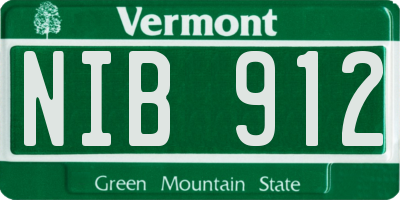 VT license plate NIB912