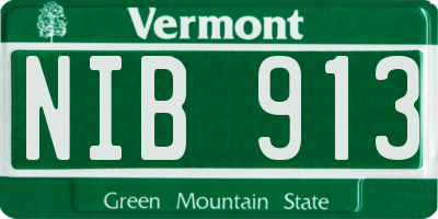 VT license plate NIB913