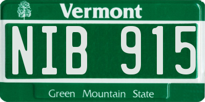 VT license plate NIB915