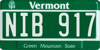 VT license plate NIB917