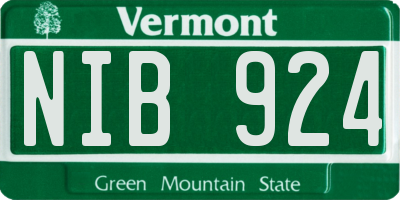 VT license plate NIB924
