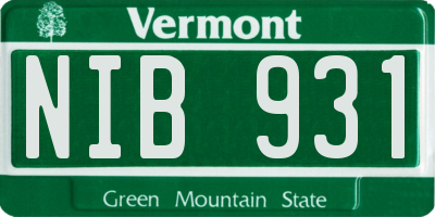 VT license plate NIB931