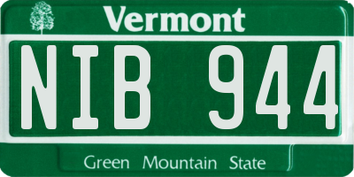 VT license plate NIB944