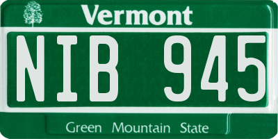 VT license plate NIB945