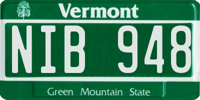 VT license plate NIB948