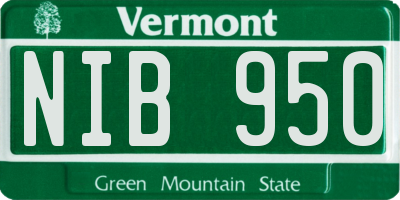 VT license plate NIB950