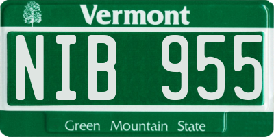 VT license plate NIB955