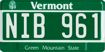 VT license plate NIB961