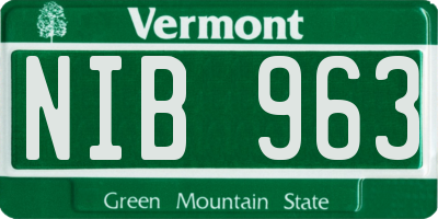 VT license plate NIB963