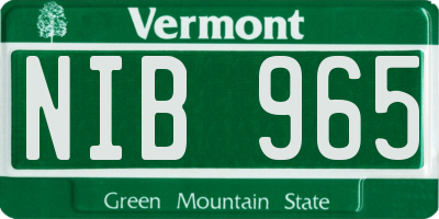 VT license plate NIB965