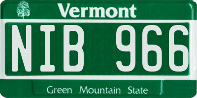 VT license plate NIB966