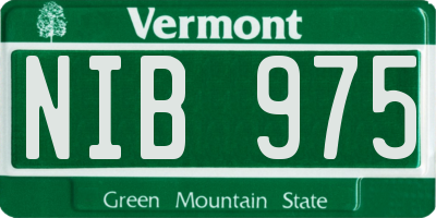 VT license plate NIB975