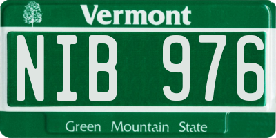 VT license plate NIB976