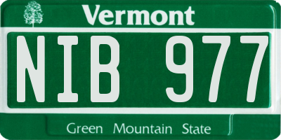 VT license plate NIB977