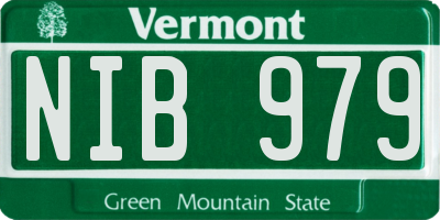 VT license plate NIB979