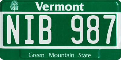 VT license plate NIB987