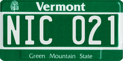 VT license plate NIC021