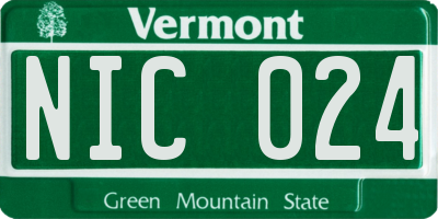 VT license plate NIC024