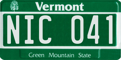 VT license plate NIC041