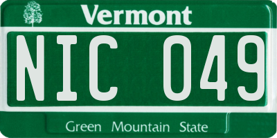 VT license plate NIC049