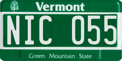 VT license plate NIC055