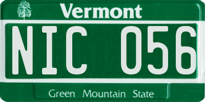 VT license plate NIC056