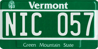 VT license plate NIC057