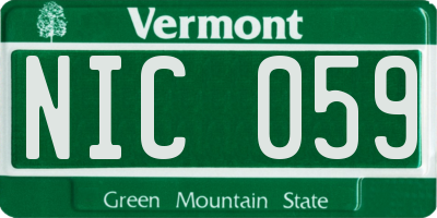 VT license plate NIC059