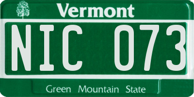 VT license plate NIC073