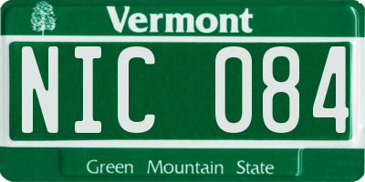 VT license plate NIC084