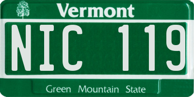 VT license plate NIC119
