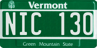 VT license plate NIC130