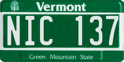 VT license plate NIC137