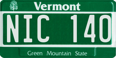 VT license plate NIC140