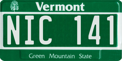 VT license plate NIC141