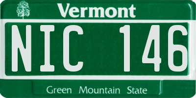 VT license plate NIC146