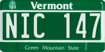 VT license plate NIC147