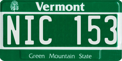 VT license plate NIC153
