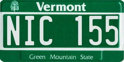 VT license plate NIC155