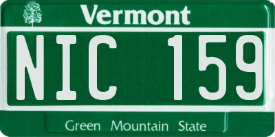 VT license plate NIC159